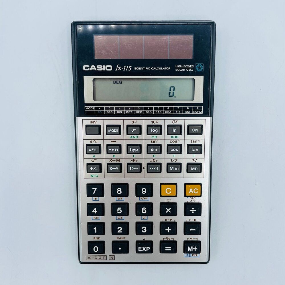 Vintage Scientific Solar Powered Calculator Casio fx-115 Tested-works!